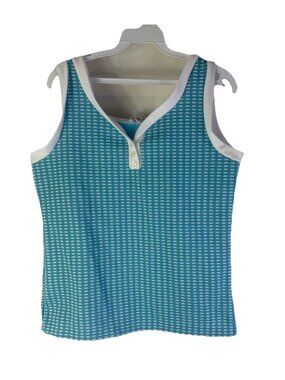 Vintage 60s Mod Contrast Knit Sleeveless Tank Top Shirt